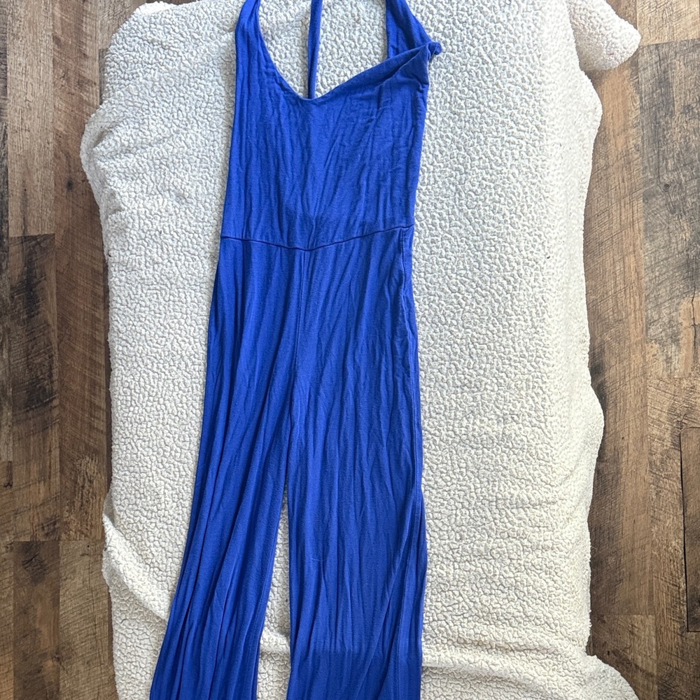 Vibrant Blue Halter Jumpsuit